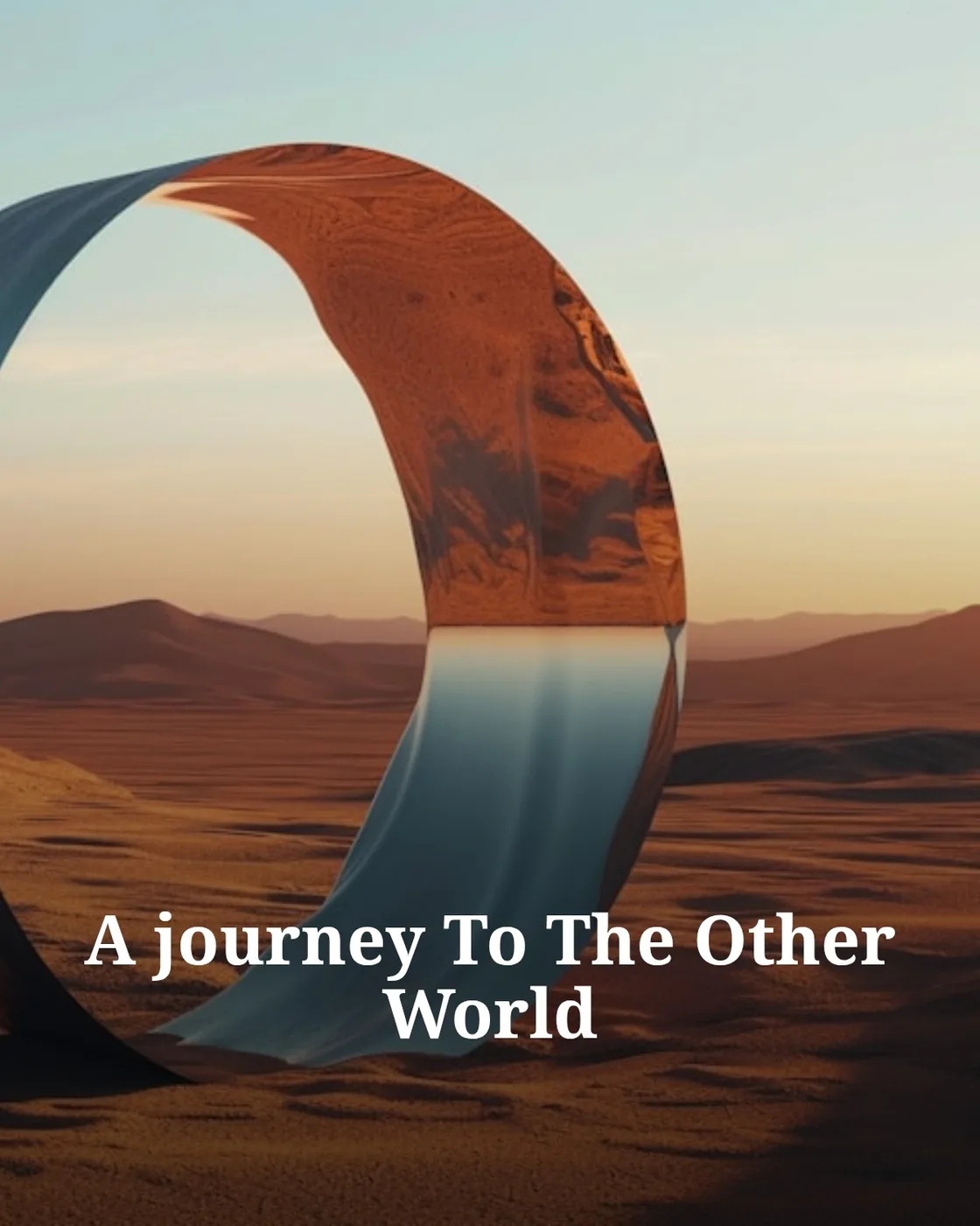 Surreal desert landscape with circular portal