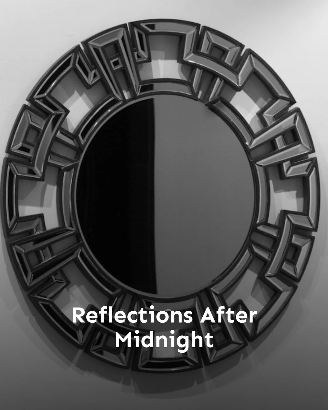round mirror with black frame