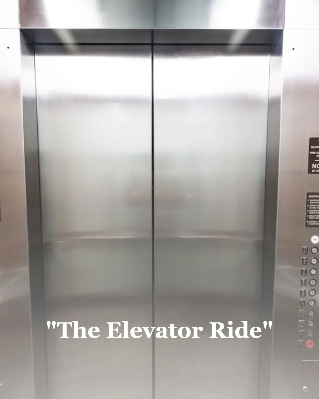 stainless steel elevator door with buttons